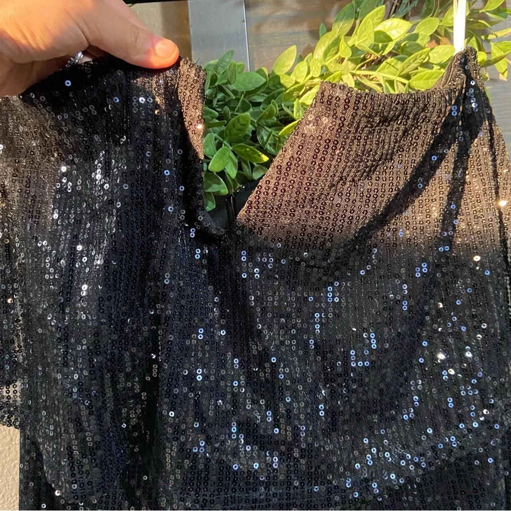 NWOT Lulus Power of Love Black Sequin Strapless Jumpsuit - Picture 5 of 14